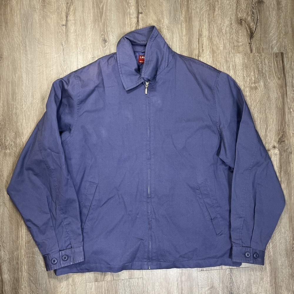 VTG Lava Bay Jacket Mens Large Lavender Harrington Dad Faded 80s 90s Cotton